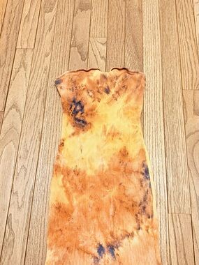 Tie-Dye Strapless mini dress Womens in Orange